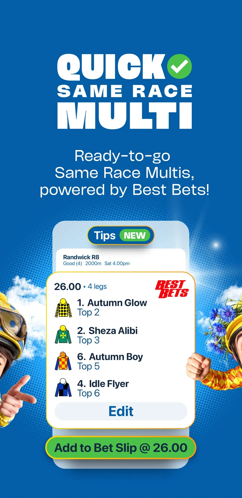 Sportsbet's app, from its App Store listing: a same race multi