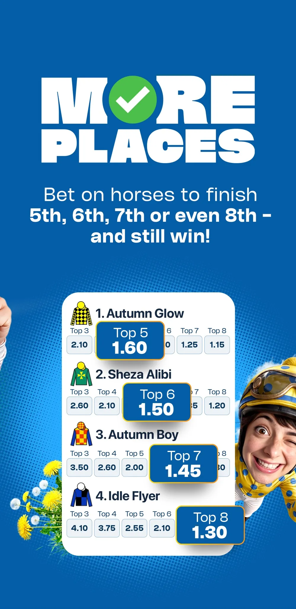 Sportsbet's app, from its App Store listing: extra places on a race